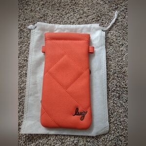 Lug Raft Matte Luxe eyeglass case in Papaya EUC
